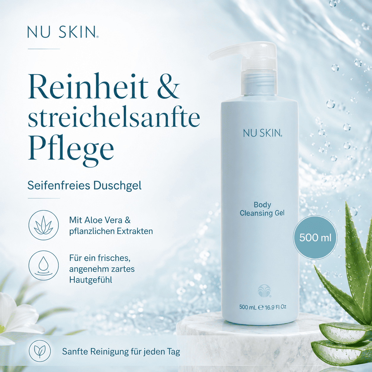 Nu Skin Body Cleansing Gel 500ml – seifenfreie Reinigung für geschmeidig gepflegte Haut – Bild 4